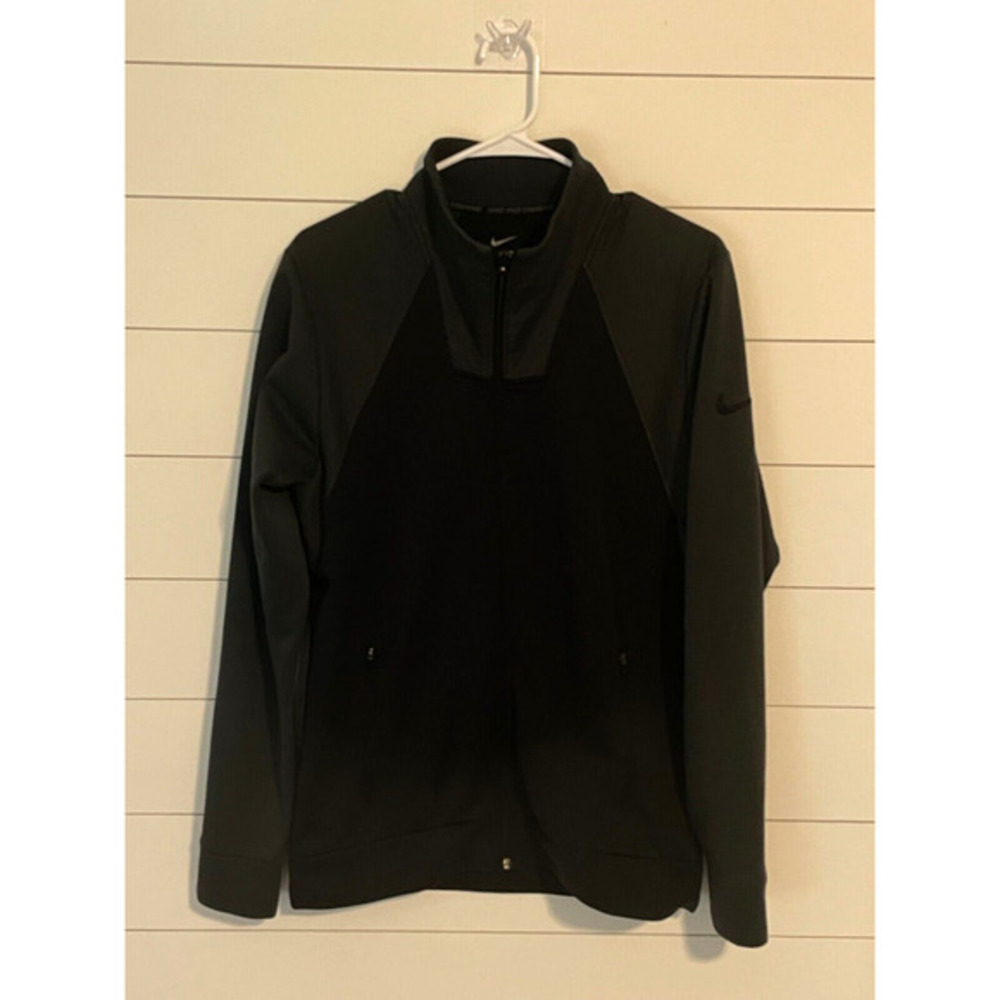 Nike Pro Training Jacket‎ Small Gray and Black Therma-FIT Full-Zip Long Sleeve